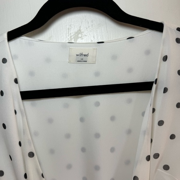 Aritzia Wilfred Beaune Pleated Polka Dot Wrap Dress - Picture 10 of 10